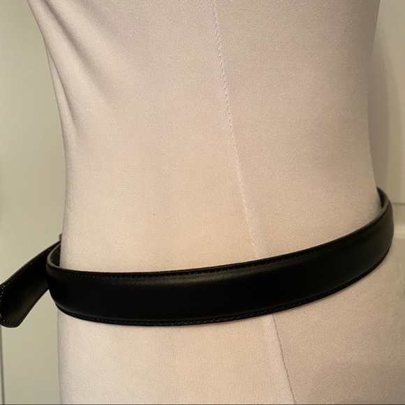 SILPADA BELT BLACK ITALIAN LEATHER 1” Wide SILVER TONE BUCKLE SIZE M WOMENS main image 4